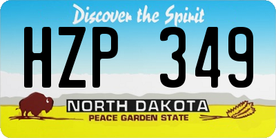 ND license plate HZP349