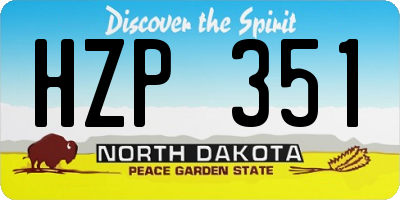 ND license plate HZP351