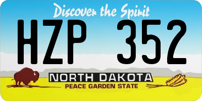 ND license plate HZP352