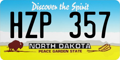 ND license plate HZP357