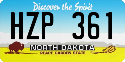 ND license plate HZP361