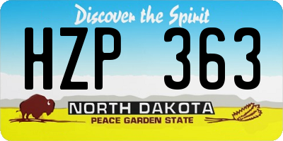 ND license plate HZP363