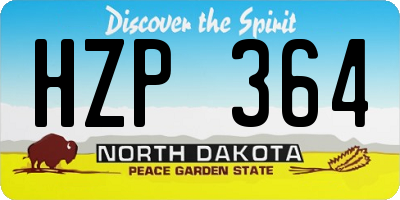 ND license plate HZP364