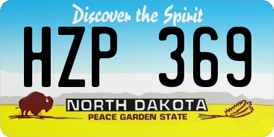 ND license plate HZP369