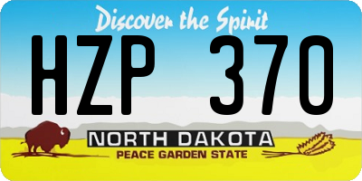 ND license plate HZP370