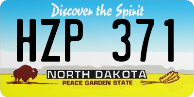 ND license plate HZP371