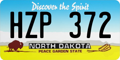 ND license plate HZP372