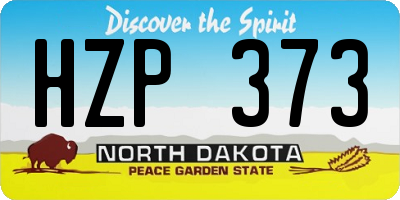 ND license plate HZP373