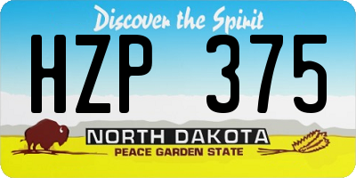 ND license plate HZP375