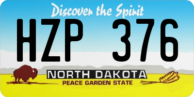 ND license plate HZP376