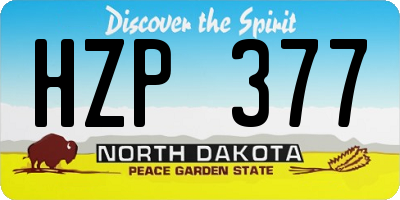 ND license plate HZP377
