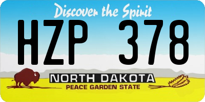 ND license plate HZP378