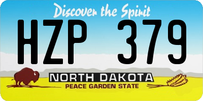 ND license plate HZP379