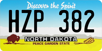 ND license plate HZP382