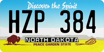 ND license plate HZP384