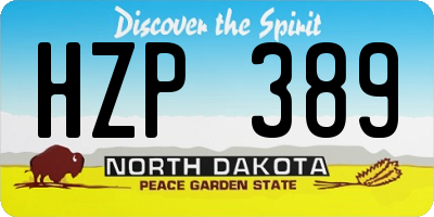 ND license plate HZP389