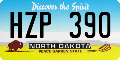 ND license plate HZP390