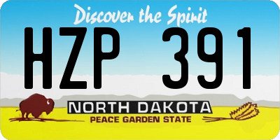 ND license plate HZP391