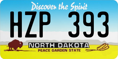 ND license plate HZP393