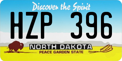 ND license plate HZP396