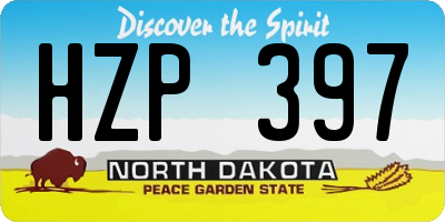 ND license plate HZP397