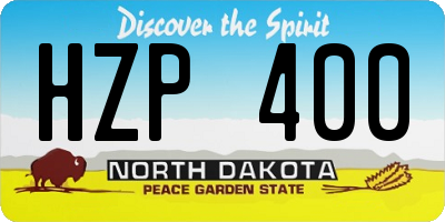ND license plate HZP400