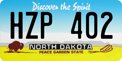 ND license plate HZP402
