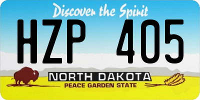 ND license plate HZP405