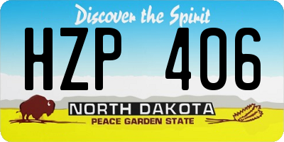 ND license plate HZP406