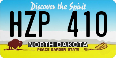 ND license plate HZP410
