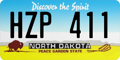 ND license plate HZP411