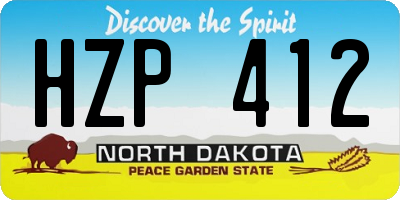 ND license plate HZP412