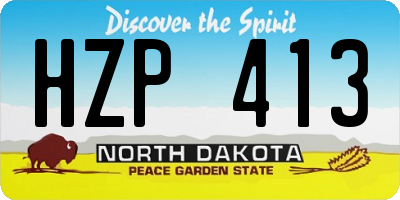 ND license plate HZP413