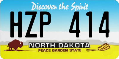 ND license plate HZP414