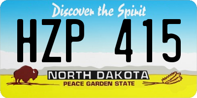 ND license plate HZP415
