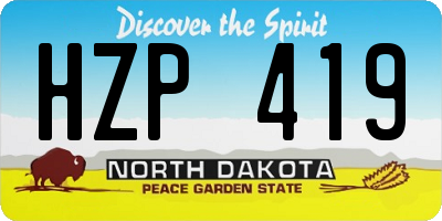 ND license plate HZP419