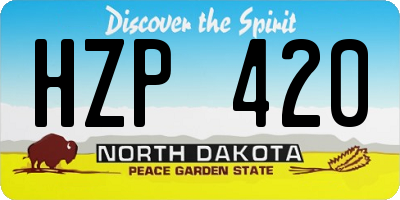 ND license plate HZP420