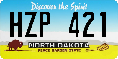 ND license plate HZP421