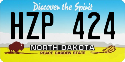 ND license plate HZP424