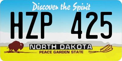 ND license plate HZP425