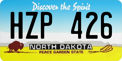 ND license plate HZP426