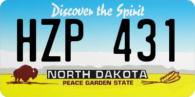 ND license plate HZP431