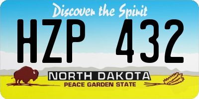 ND license plate HZP432