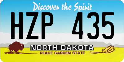 ND license plate HZP435