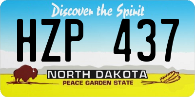 ND license plate HZP437