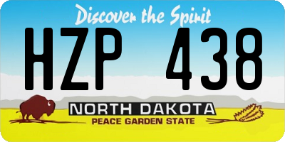 ND license plate HZP438