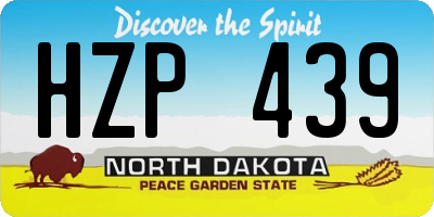 ND license plate HZP439