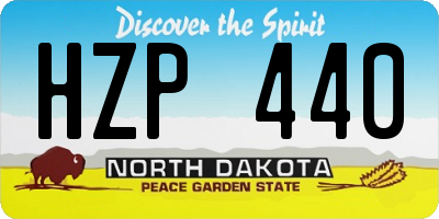 ND license plate HZP440