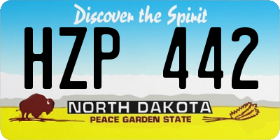 ND license plate HZP442
