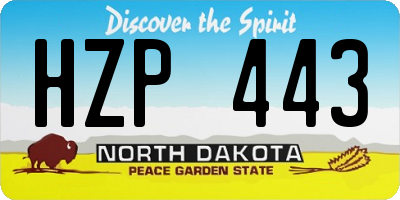 ND license plate HZP443